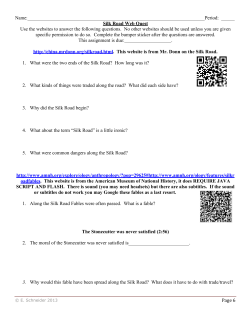 STUDENT PACKET SILK ROAD 2