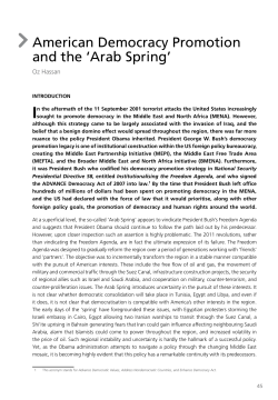 American Democracy Promotion and the `Arab Spring`