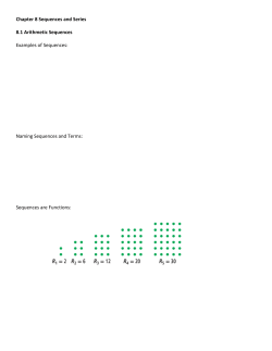 Chapter 8 Sequences and Series 8.1 Arithmetic Sequences