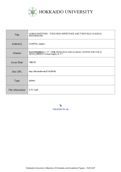 Instructions for use Title HUMAN EMOTIONS：THEIR NEW