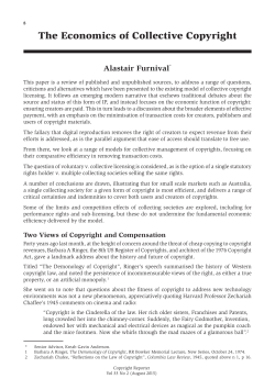 The Economics of Collective Copyright