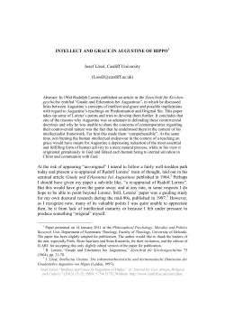 Intellect and Grace in Augustine - ORCA