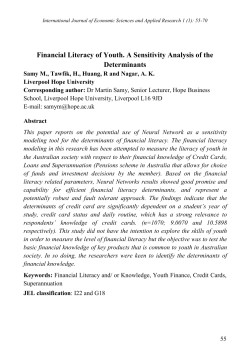 Financial Literacy of Youth