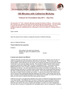 180 Minutes with Catherine McAuley