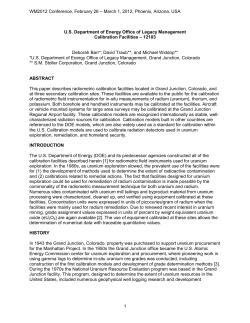 US Department of Energy Office of Legacy Management Calibration