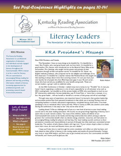 Literacy Leaders - Kentucky Reading Association