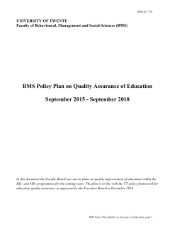 Policy Faculty BMS 2015-2018