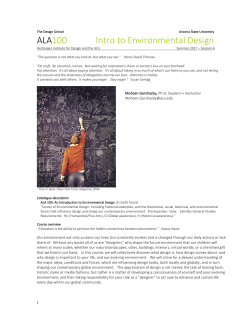 17 Sum 100 Syllabus session A - Intro to Environmental Design