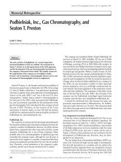 Podbielniak, Inc., Gas Chromatography, and Seaton T. Preston
