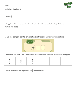Equivalent fractions 1 1. Make . 2. Copy it and turn