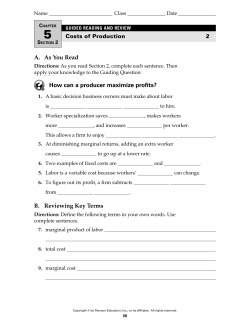 A. As You Read How can a producer maximize profits? B