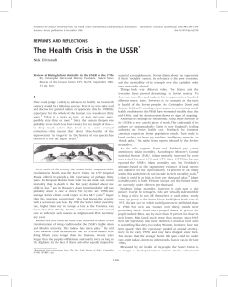The Health Crisis in the USSR