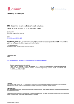University of Groningen CO2 absorption in carbonate/bicarbonate