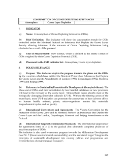 CONSUMPTION OF OZONE DEPLETING SUBSTANCES