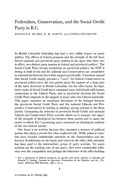 Federalism, Conservatism, and the Social Credit Party