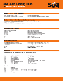 Sixt Sabre Booking Guide