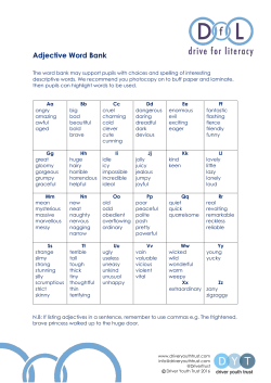 Adjective Word Bank
