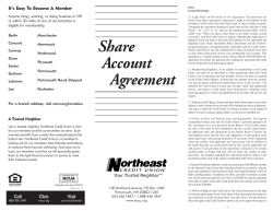 Share Account Agreement - Northeast Credit Union