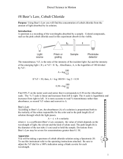 8 Beer`s Law, Cobalt Chloride