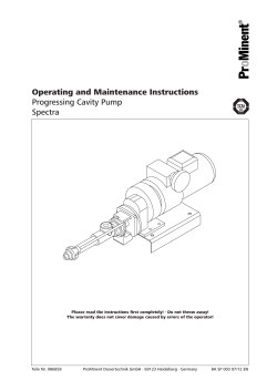 Operating instructions - Progressing Cavity Pump