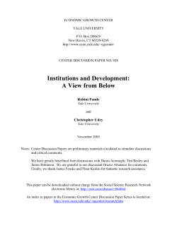 Institutions and Development: A View from Below