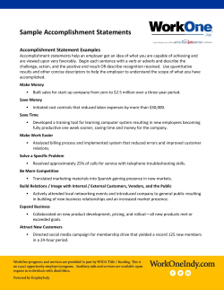 Sample Accomplishment Statements