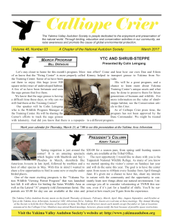 Calliope Crier - Yakima Valley Audubon Society