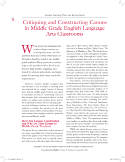 Critiquing and Constructing Canons in Middle Grade