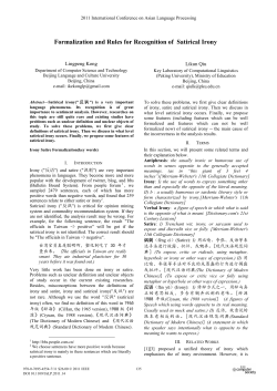 Formalization and Rules for Recognition of Satirical Irony