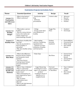 food justice curriculum - The Children`s Aid Society