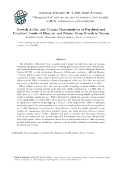 Growth Ability and Carcass Characteristics of Purebred