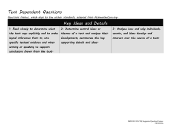 Text Dependent Questions Key Ideas and Details