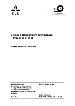 Biogas potential from cow manure – Influence of diet