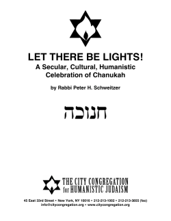 LET THERE BE LIGHTS! - The City Congregation For Humanistic
