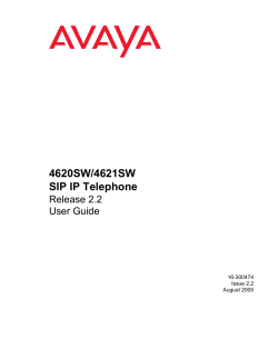 4620SW/4621SW SIP IP Telephone R2.2 User Guide