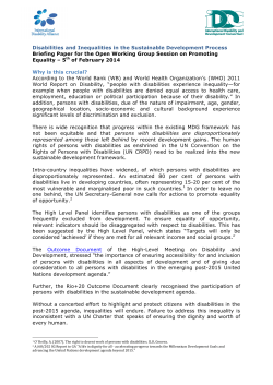 Disabilities and Inequalities in the Sustainable Development Process