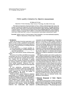 Fabric quality evaluation by objective measurement
