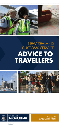 Advice to Travellers - New Zealand Customs Service