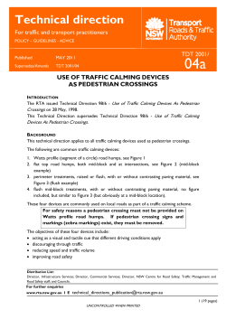 Use of Traffic Calming Devices as Pedestrian Crossings