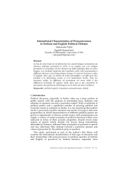 Intonational Characteristics of Persuasiveness in Serbian and