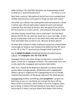 Hello Leviticus! The God Who Ritualizes our Scapegoating Schtick