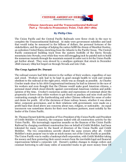 Part 3 &ndash; The Sierra Nevada Mountains and the Chinese Railway