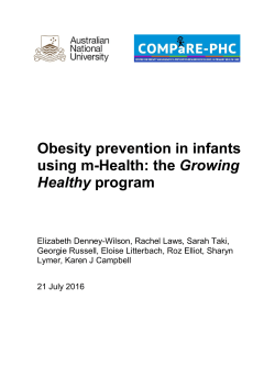Obesity prevention in infants using m Health