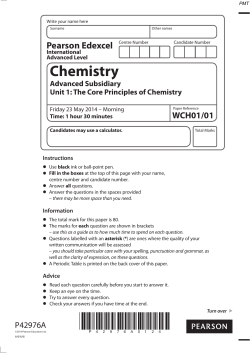June 2014 (IAL) QP - Unit 1 Edexcel Chemistry A