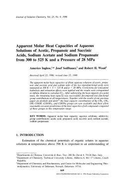 Apparent molar heat capacities of aqueous solutions