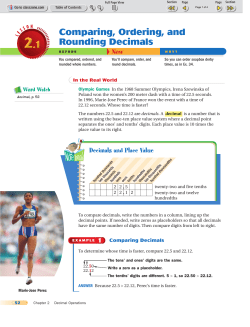 Comparing, Ordering, and Rounding Decimals