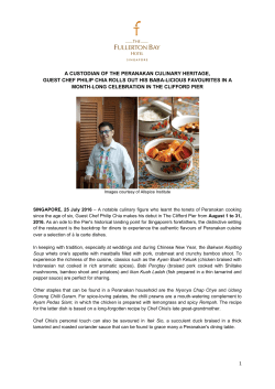 A Custodian of The Peranakan Culinary Heritage Guest Chef Philip