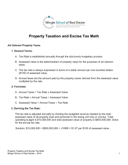 Property Taxation and Excise Tax Math