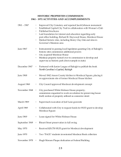 Annual Reports, 1961-2007 - Raleigh Historic Development
