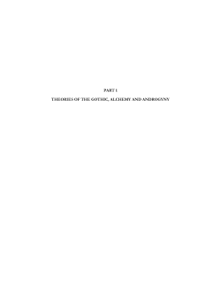PART 1 THEORIES OF THE GOTHIC, ALCHEMY AND ANDROGYNY